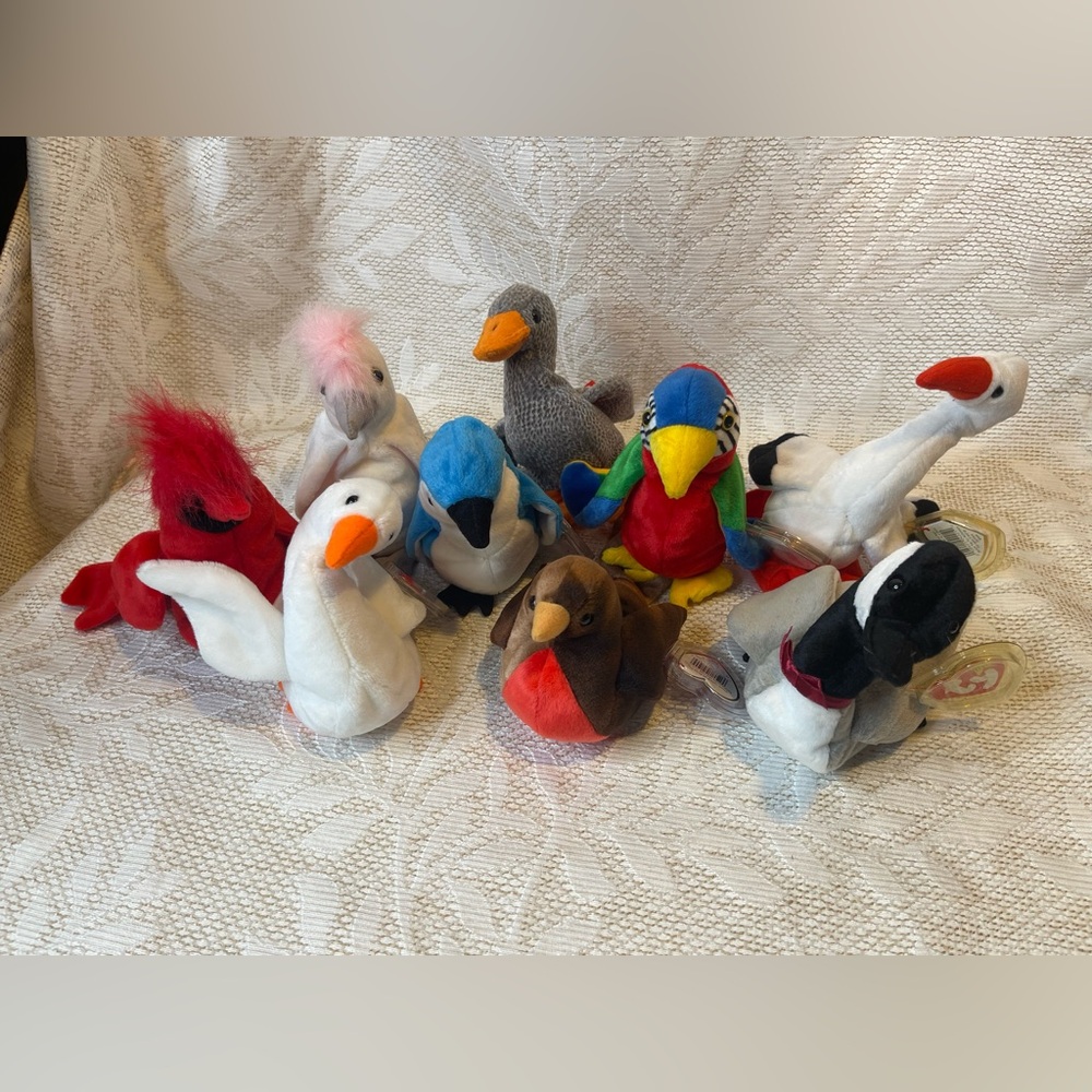 Ty Plush Bird Beanie Baby  Set of 9